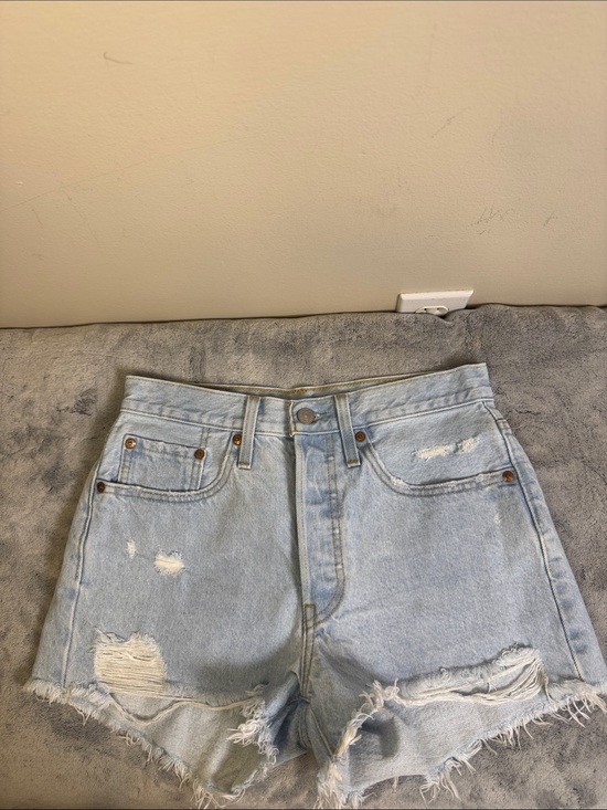 Levi's Pants - Levi's Premium 501 Original High Rise Shorts-  Ojai Frost Light Wash - Size 26